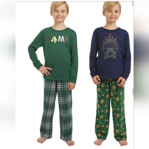 Eddie Bauer Kids Pajama Set - Green and Navy SZ 14/16